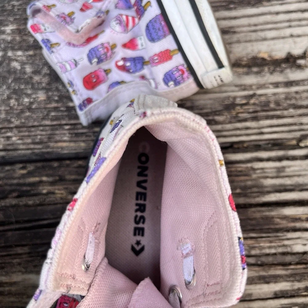 Converse Chuck Taylor Kids Size 11 Pink Good Ice Cream Popsicle High Top Sneaker